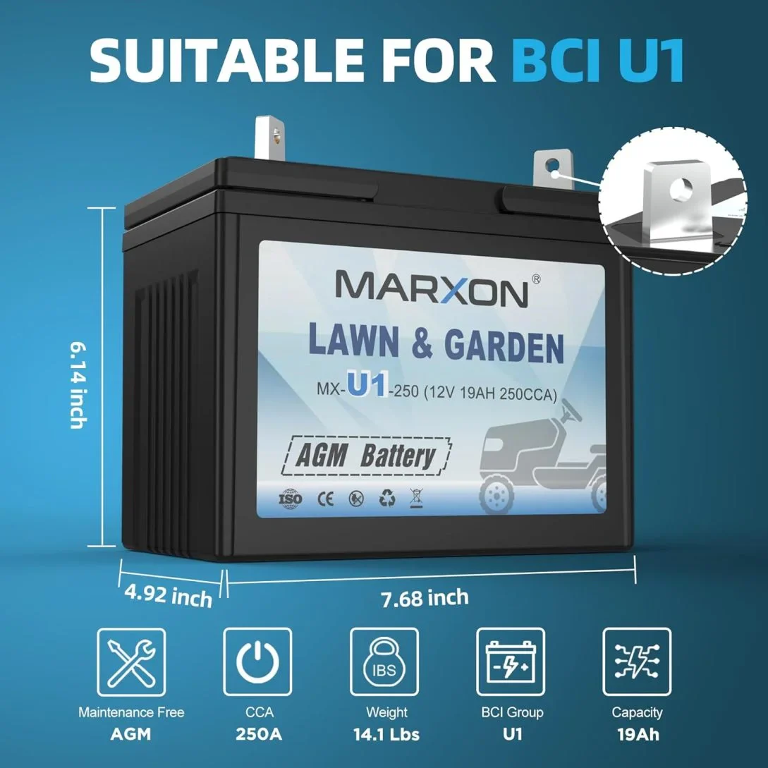 PYYP U1 Riding Lawn Mower Batteries, Garden Tractors Battery Maintenance Free AGM Battery, Compatible with Troy-Bilt, John Deere, Toro, Cub Cadet, Craftsman, Ariens, Poulan Pro 250