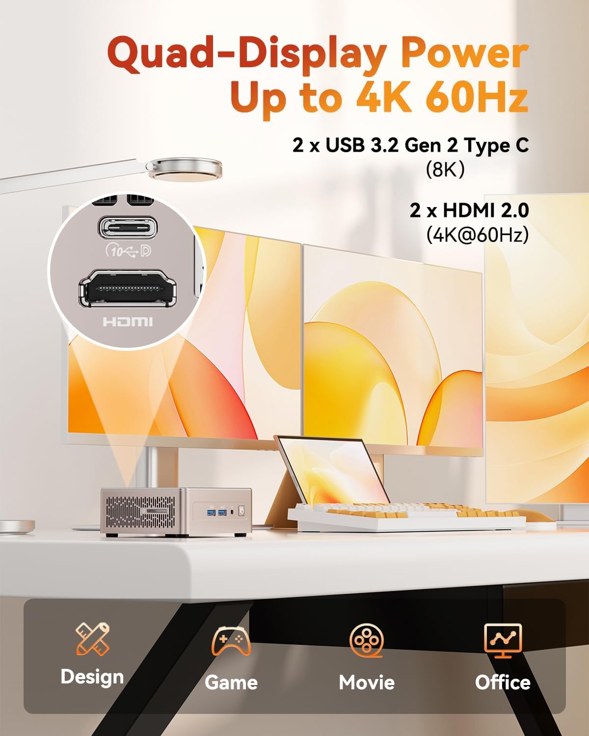 GEEKOM A5 Mini PC (3-Year Coverage) with AMD Ryzen 5 7430U  16GB RAM(Expandable  Not LPDDR)  512GB NVMe SSD  Windows 11 Pro Desktop Computer  8K Quad Display  HDMI 2.0  SD 4.0 Slot  Bunsiness Home