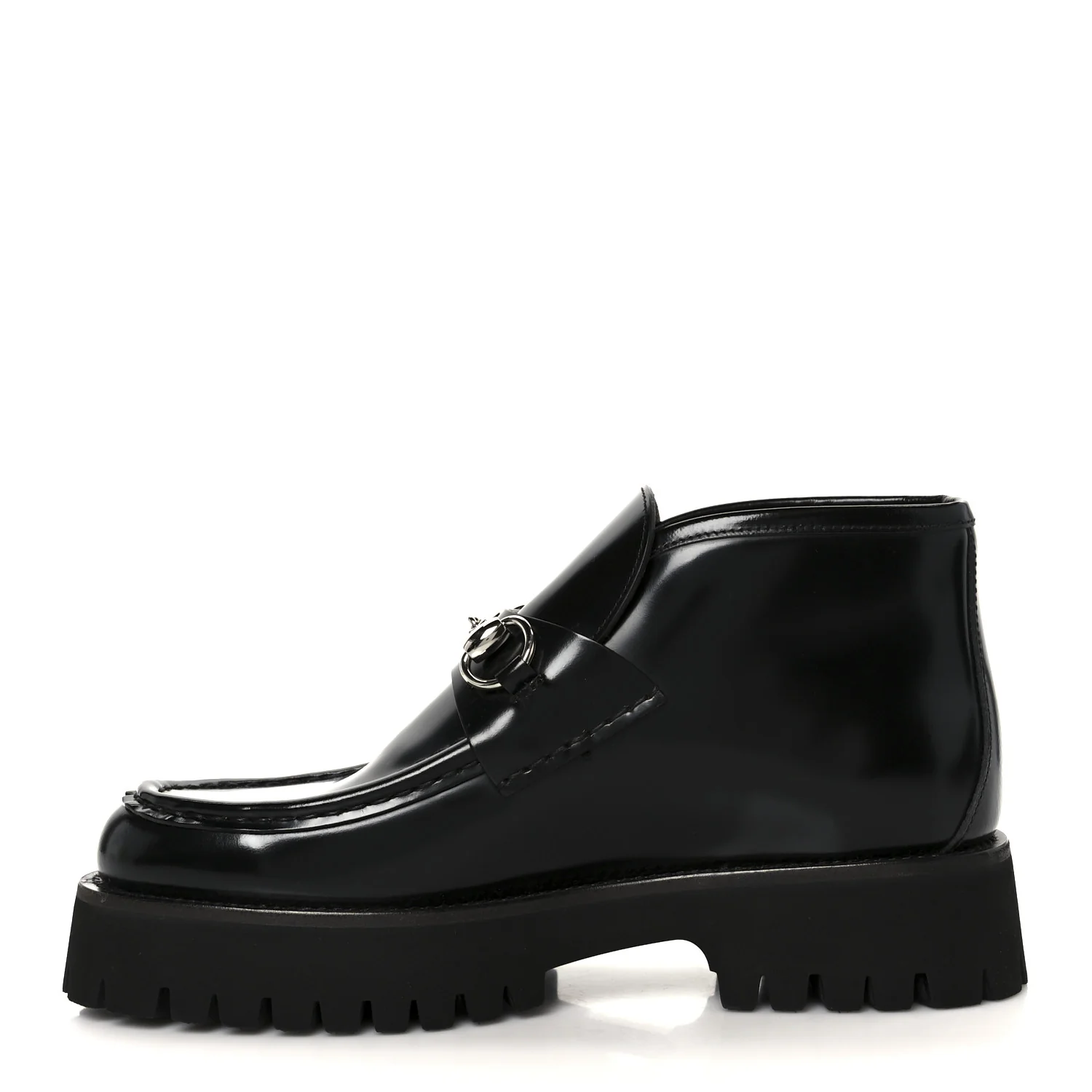 Cordovan Lux Womens Horsebit Platform Ankle Boots 38 Black