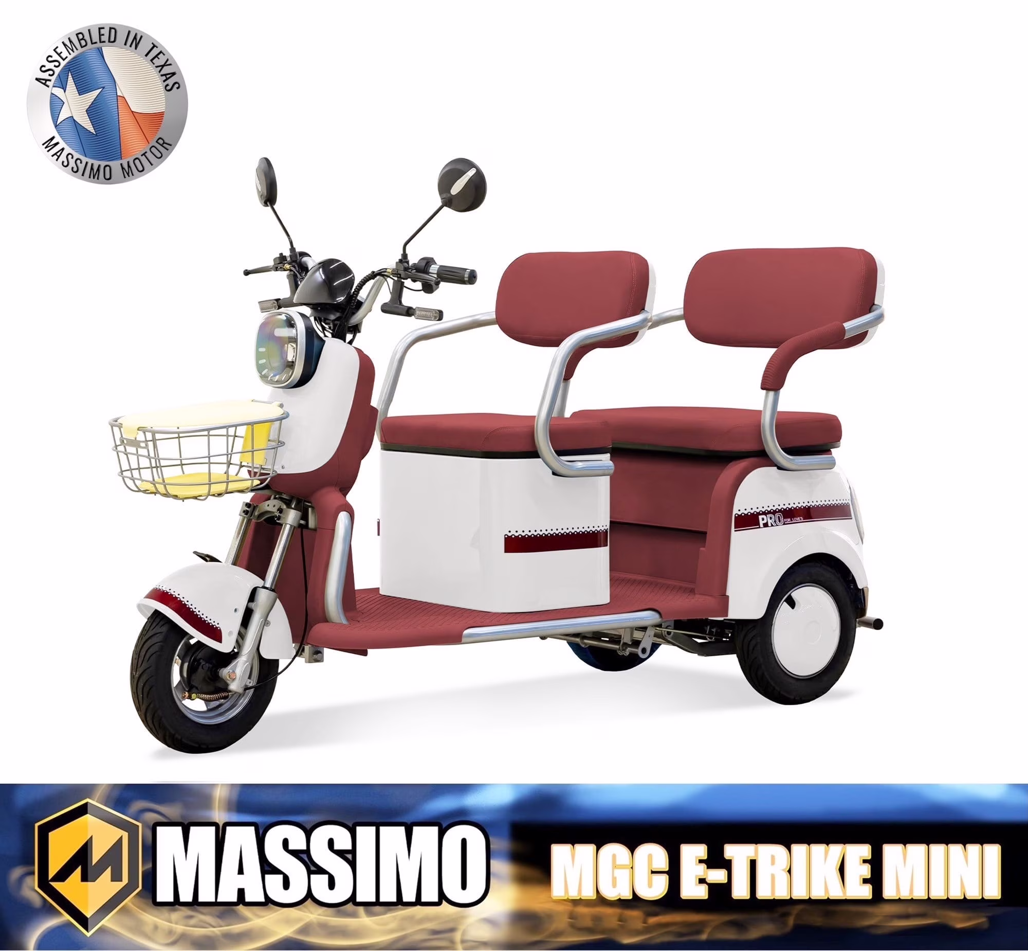 MGC E-Trike 3-Wheel Electric Cart 17 MPH, 2-Seater Adult Scooter Blue(Blue) - Image 5