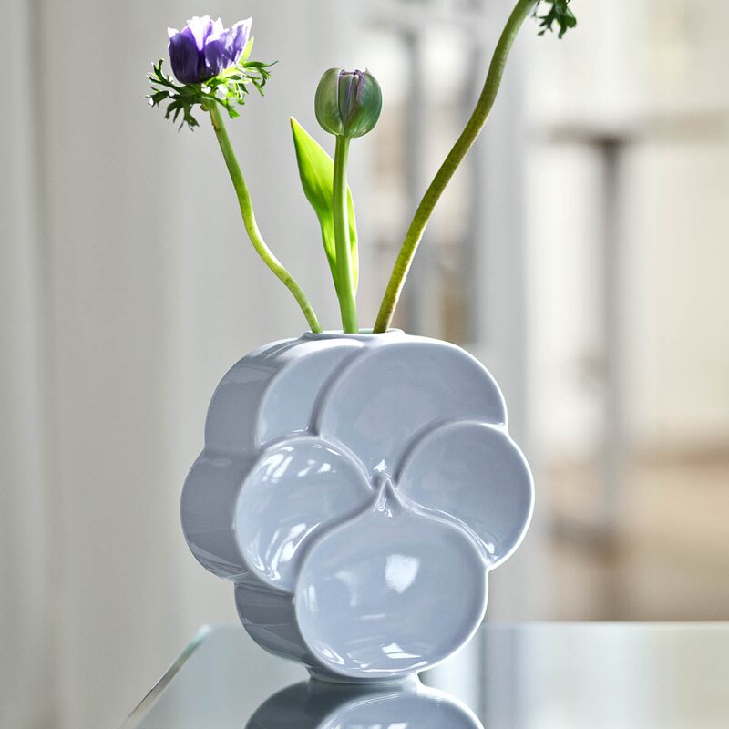 Flower vase stemorsblomst 17 cm blå