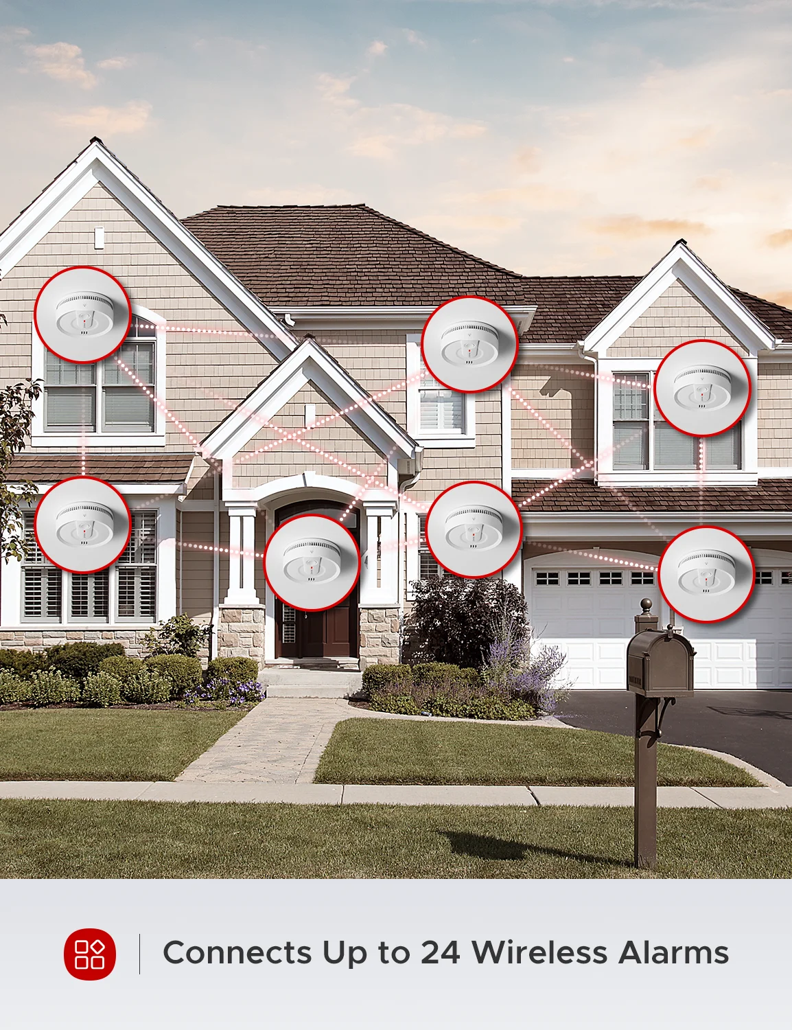 Smoke Detector, Wireless Interconnected Fire Alarm with 10 Year Battery Life and Transmission Range of Over 820 ft, SD20 W, Pack of 6 Image 7
