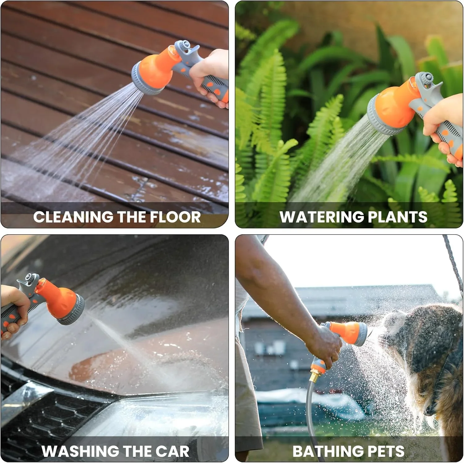 Auto-Retract Wall-Mounted Garden Hose Reel w/9-Pattern Nozzle, 180�� Swivel & Any-Length Lock, 600PSI Durable