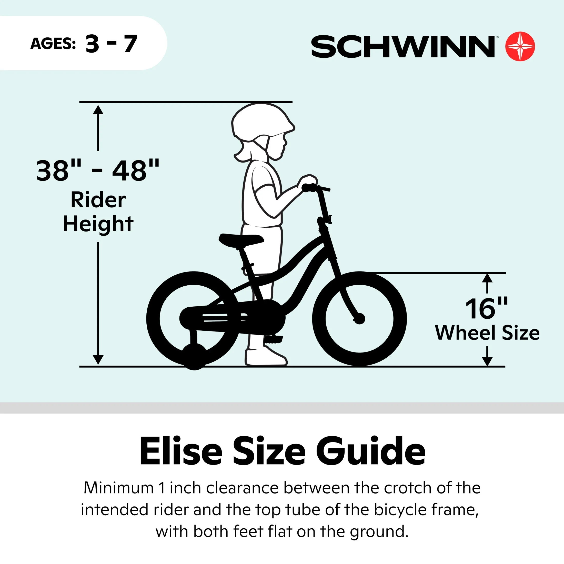 Schwinn Elise Kids Bike with Training Wheels, 16 in Wheels, Ages 3 - 7, White