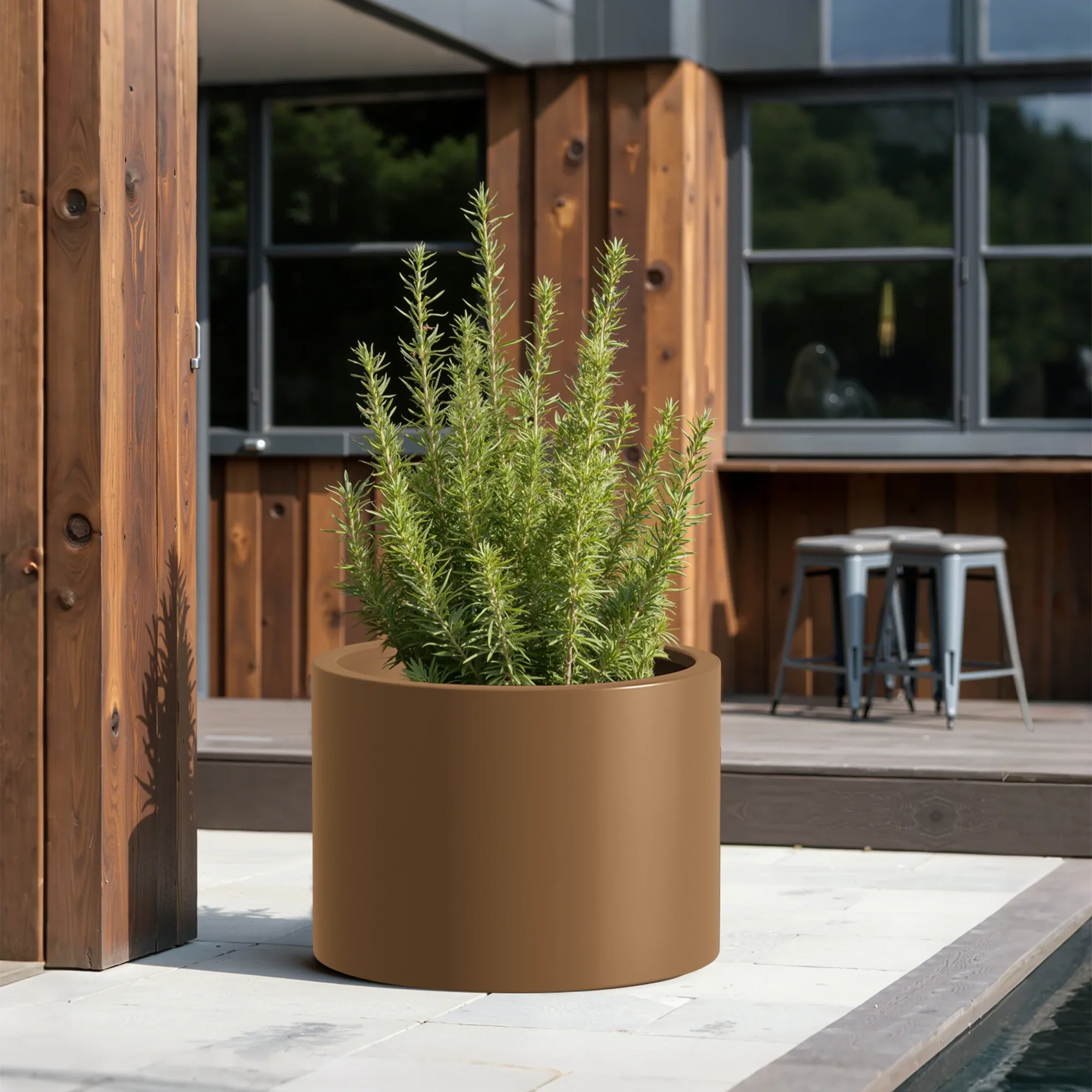 MAYEERTY 16*20Outdoor Heavy Duty Metal Round Garden Bed,Pre-Rusted Planter Box for Herbs & Flowers, Brown