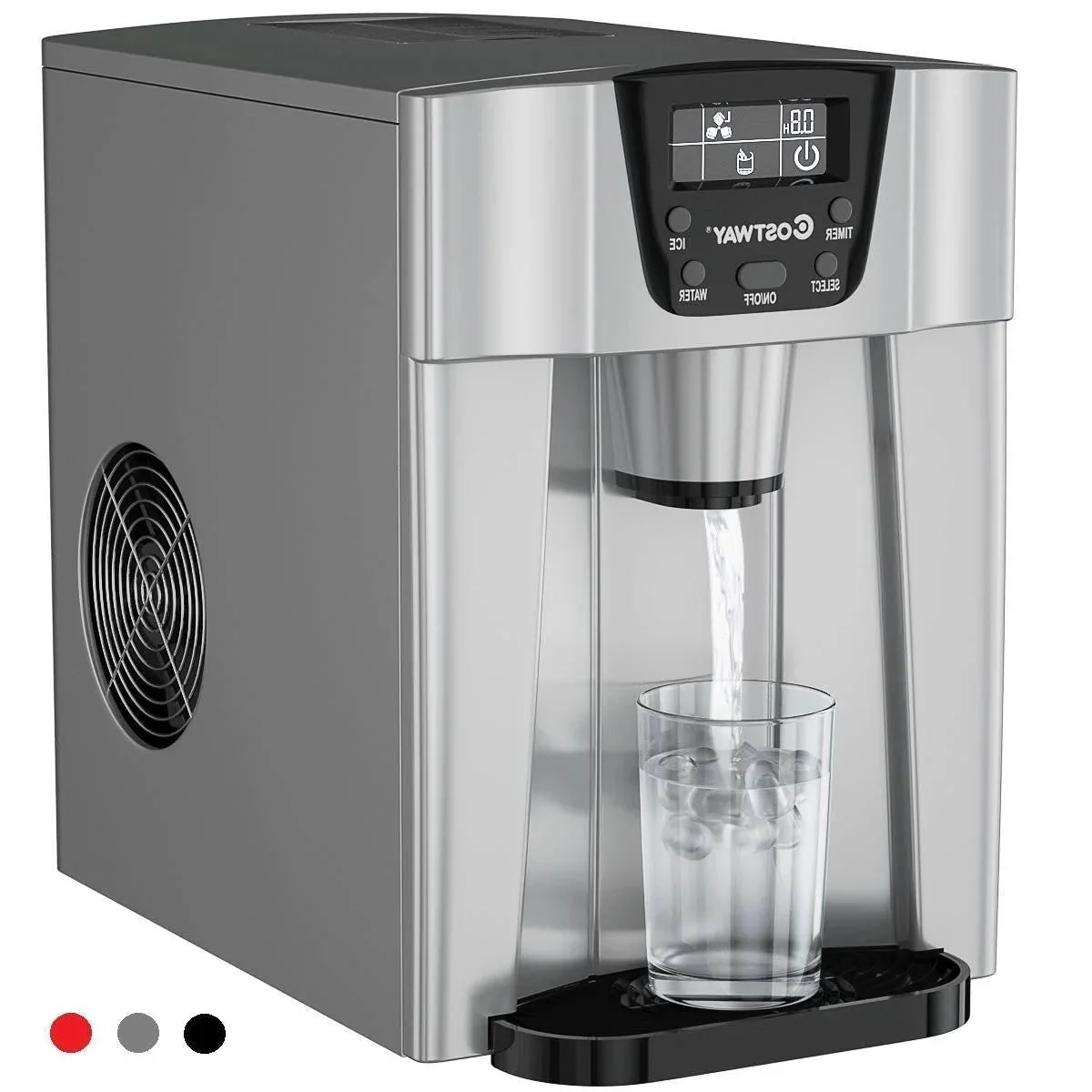 2 in 1 Ice Maker Water Dispenser Countertop 36LBS/24H Lcd Display Portable New Black