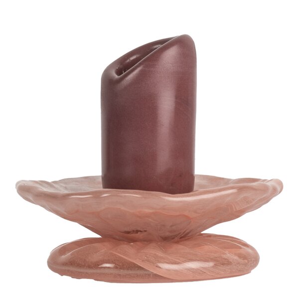 Lara lysestake 9 cm bordeaux/rosa