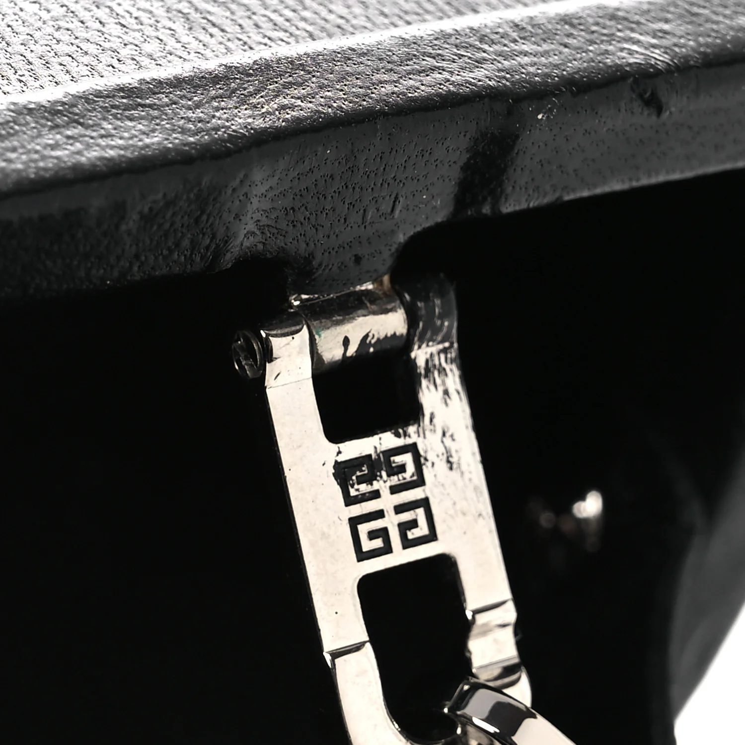 Calfskin G Chain Clutch Black