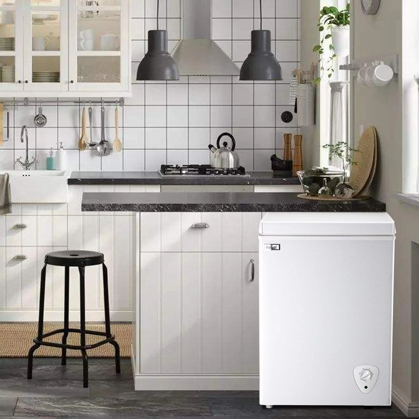 Chest Freezer 3.5 Cu Ft,Small Chest Freezer,Upright Single Door Refrigerator,White - Image 5