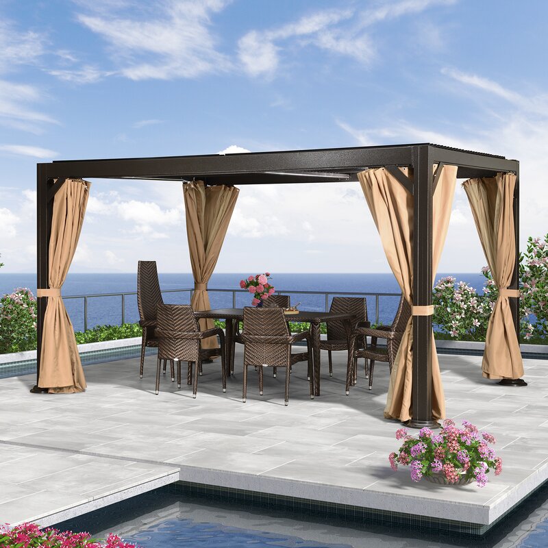💥Liquidation🔥Pergola en aluminium 13 pi L x 10 pi P (Possibilité d'assemblage libre)