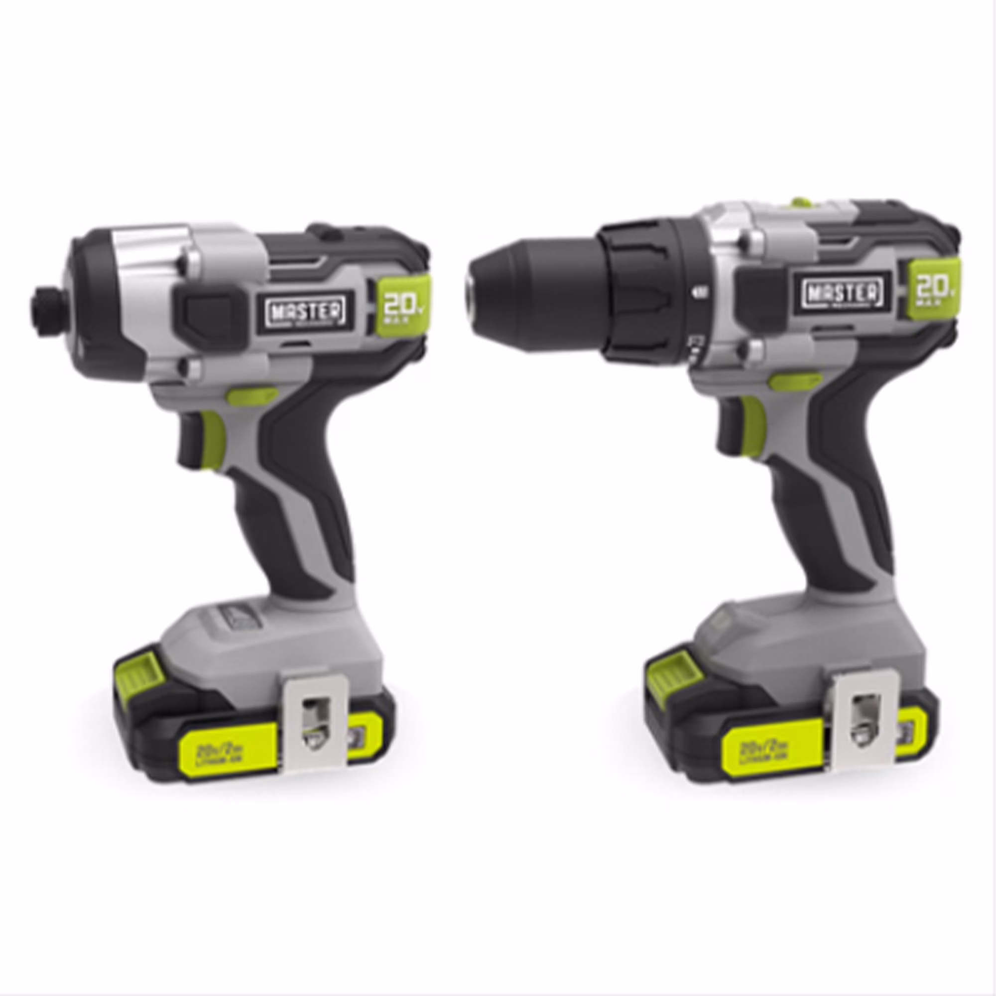 Master Mechanic ML-CD168GD-200S ML-IS41GD 20-Volt Compact Cordless 2-Tool Combo Kit, 1/2-In. Drill + Impact - Quantity 4