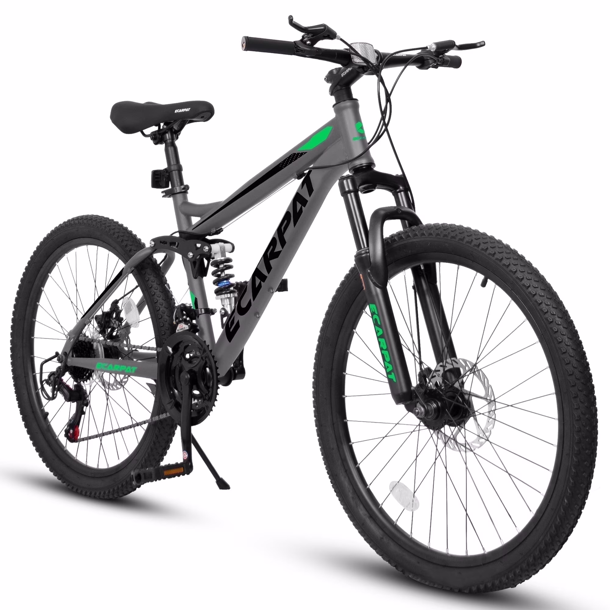 27.5 Inch Mountain Bike , Dual Full Suspension 21-Speed Disc Brakes Thumb Shifter,Carbon Steel Frame Mountain Bike, Mens Womens Trail Commuter City Bicycles