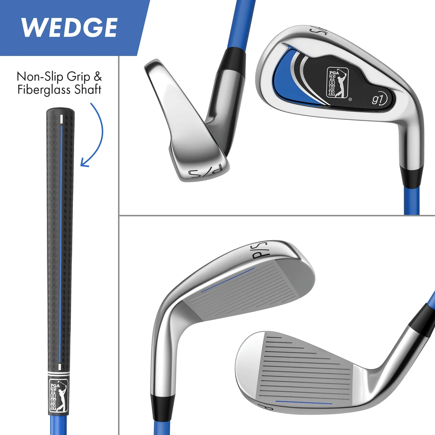 Right-Handed 10 Piece Kids Golf Club Stand Bag Set; Player Height 4'8 5'2", Ages 8-12(Right-Handed/10/Blue) - Image 8