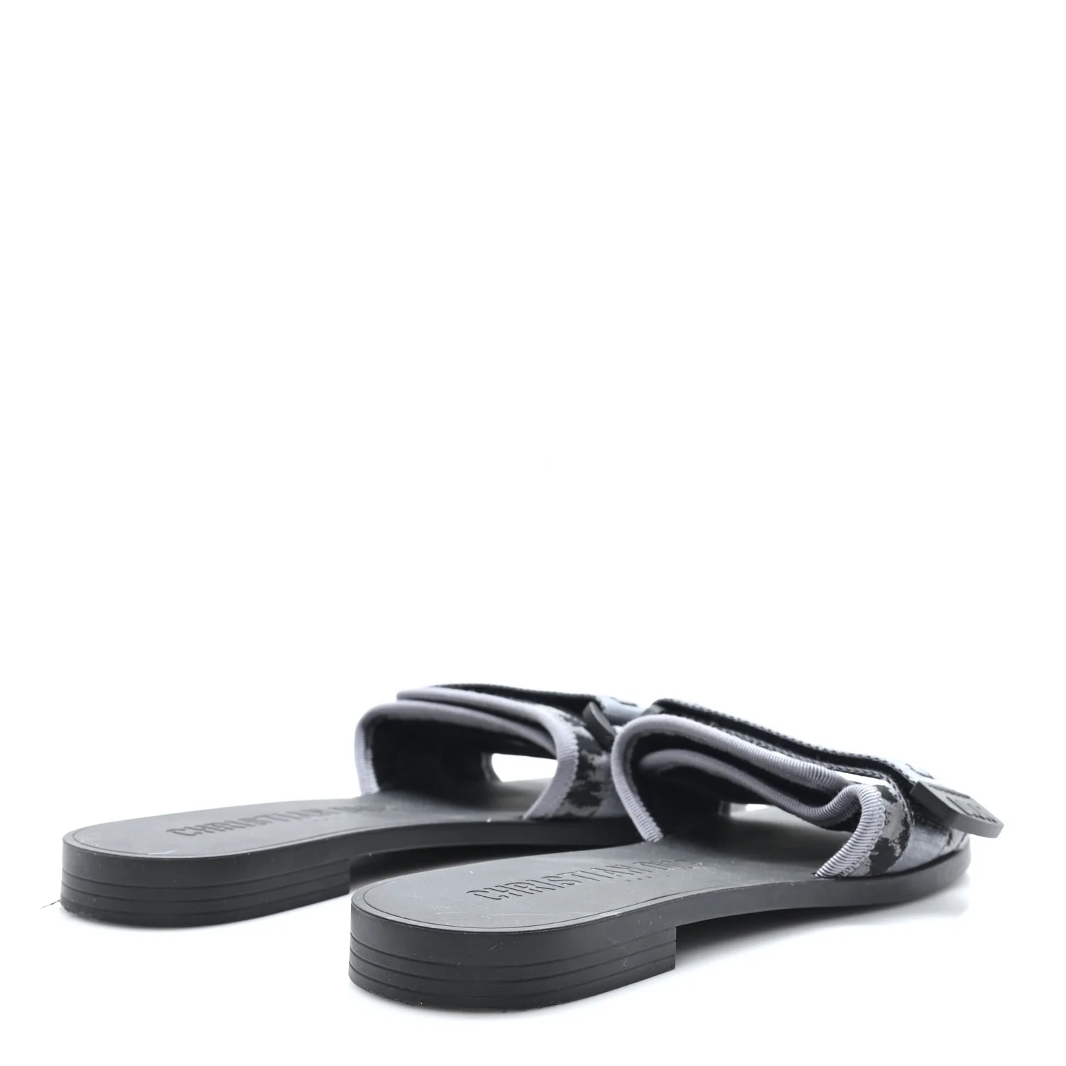 Technical Stretch Fabric Camouflage Dio(r)evolution Slide Sandals 37 Black Grey