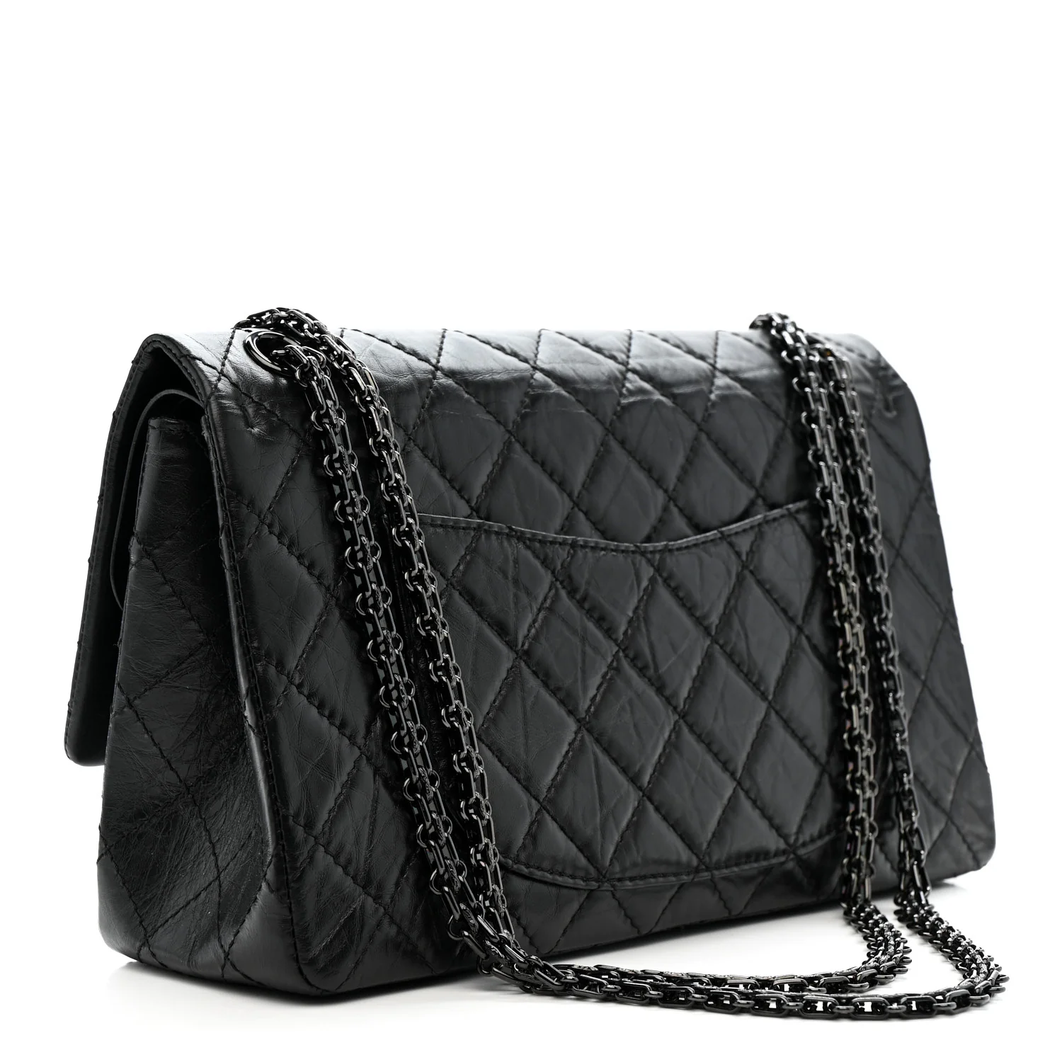 Aged Calfskin Quilted 2.55 Reissue 226 Flap So Black