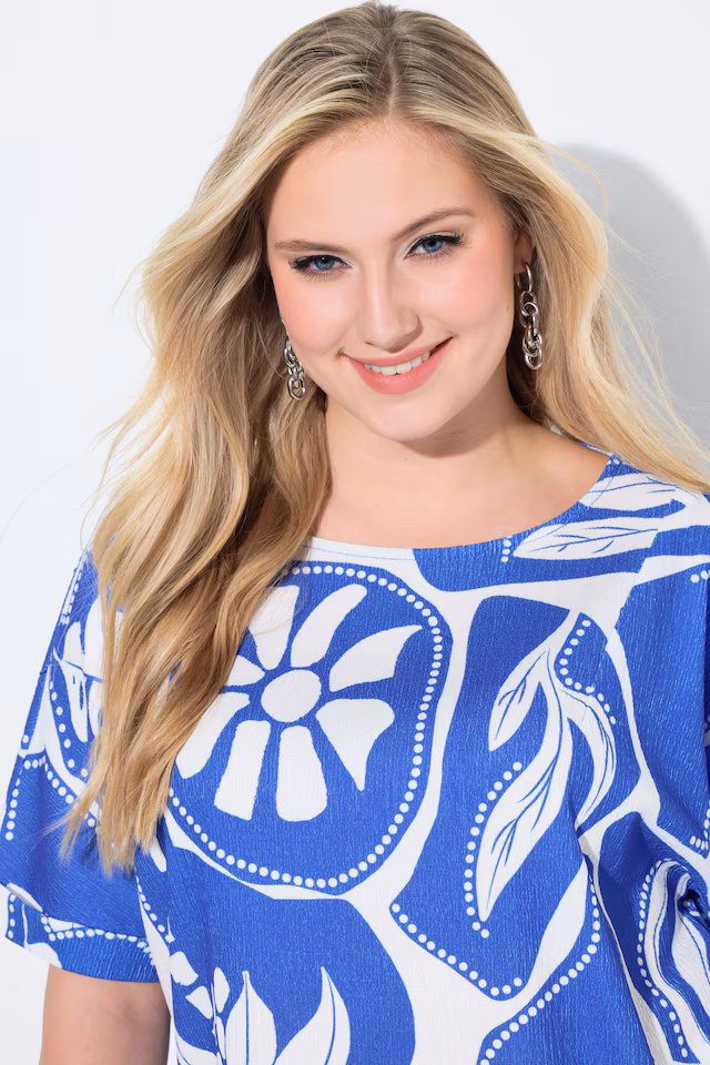 Graphic Tropical Print Oversized Tee