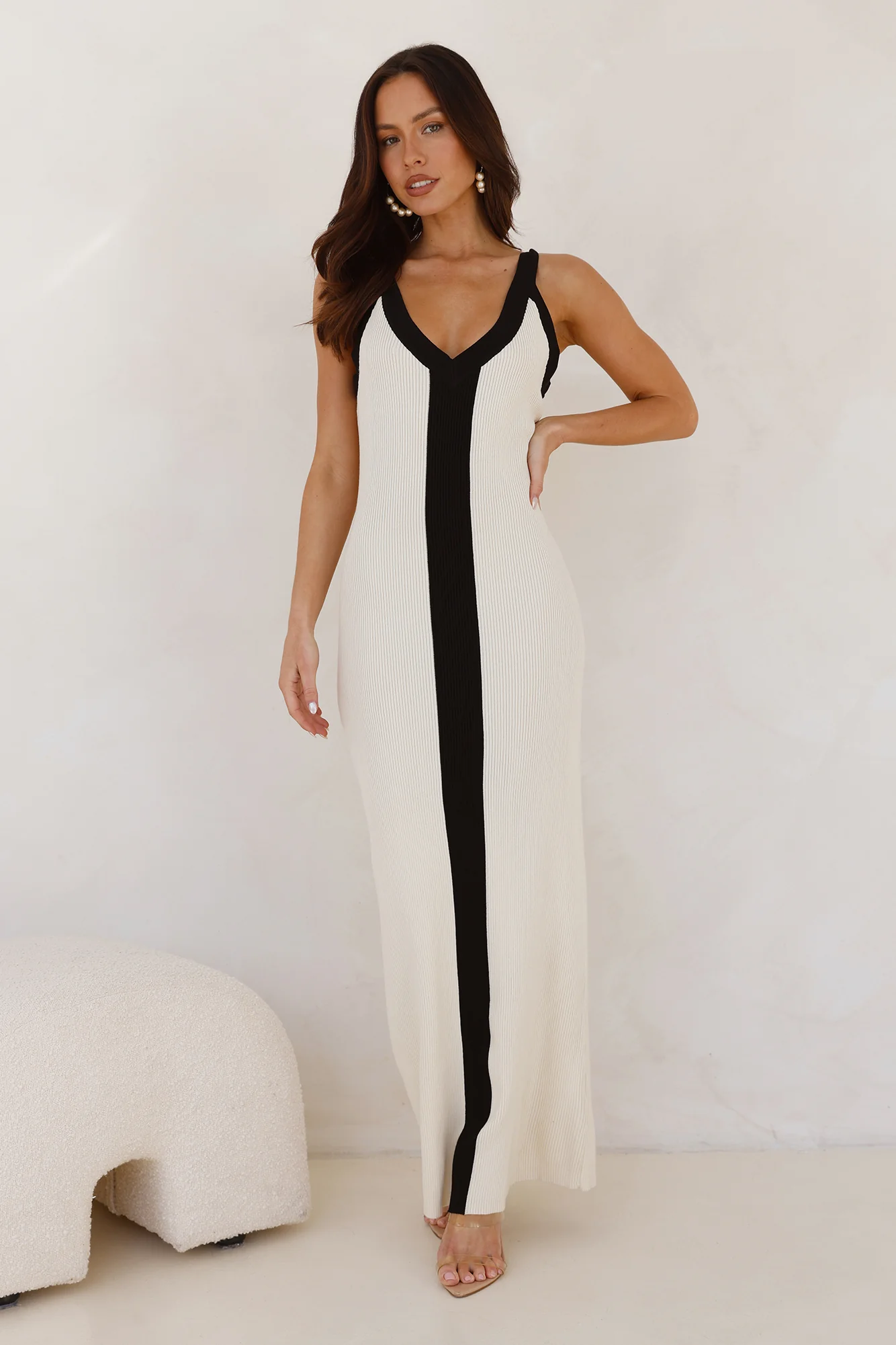 Same Days Ribbed Maxi Dress Cream