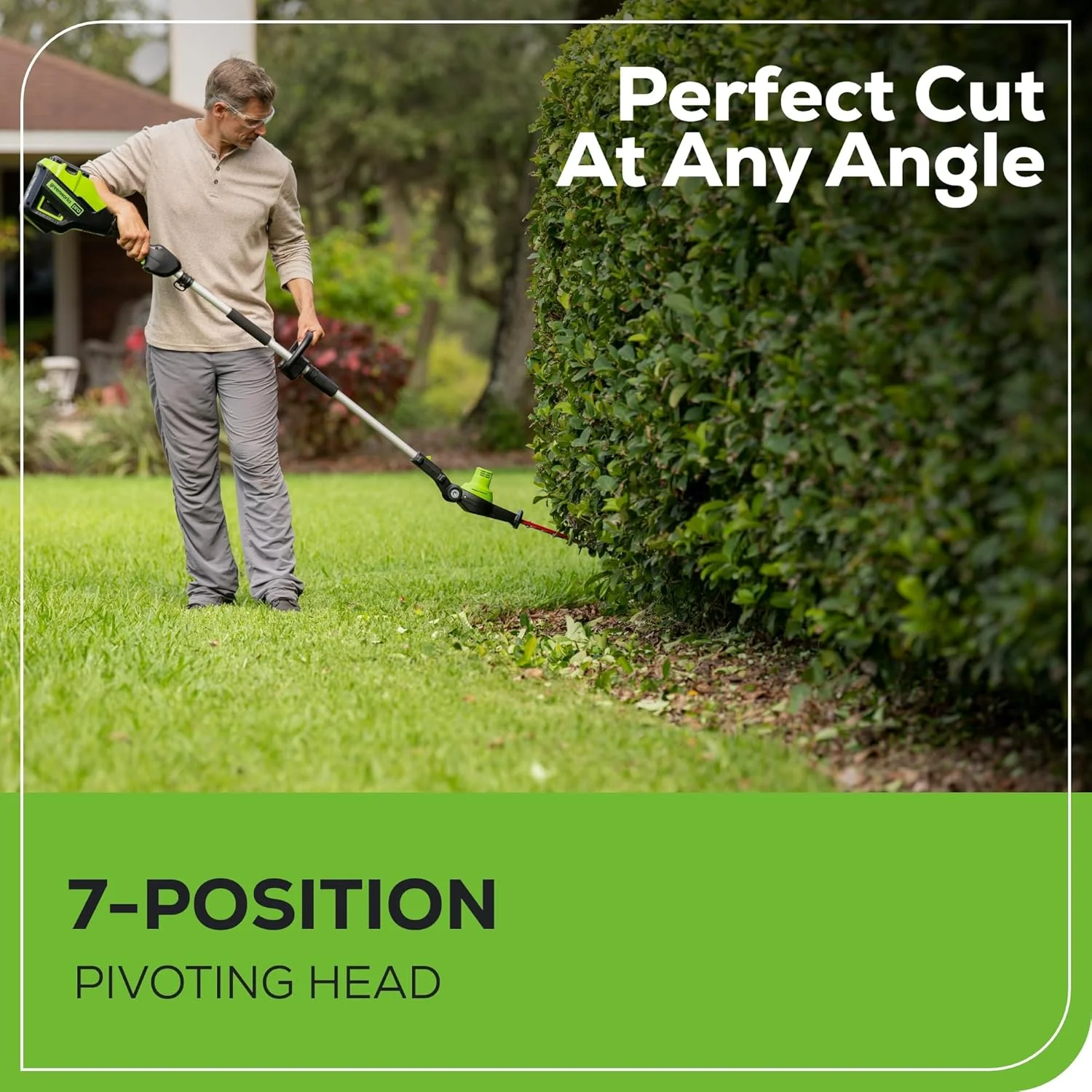 60V 20" Brushless Cordless Battery Powered Pole Hedge Trimmer, 2 0Ah Battery and Charger Included Image 5