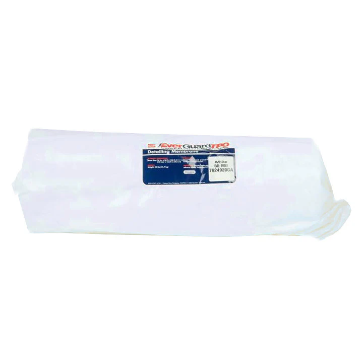 GAF EverGuard TPO UN-55 Detailing Membrane Roll, White, 24 in. x 50 ft.