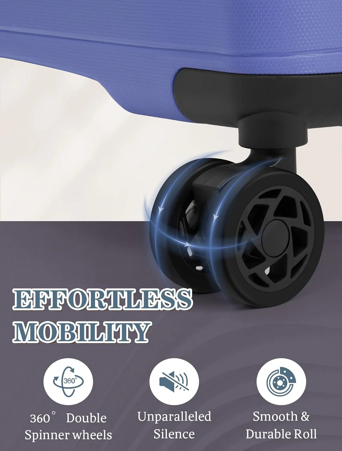 Ensemble de 5 valises à roulettes, valise rigide en ABS avec roulettes multidirectionnelles