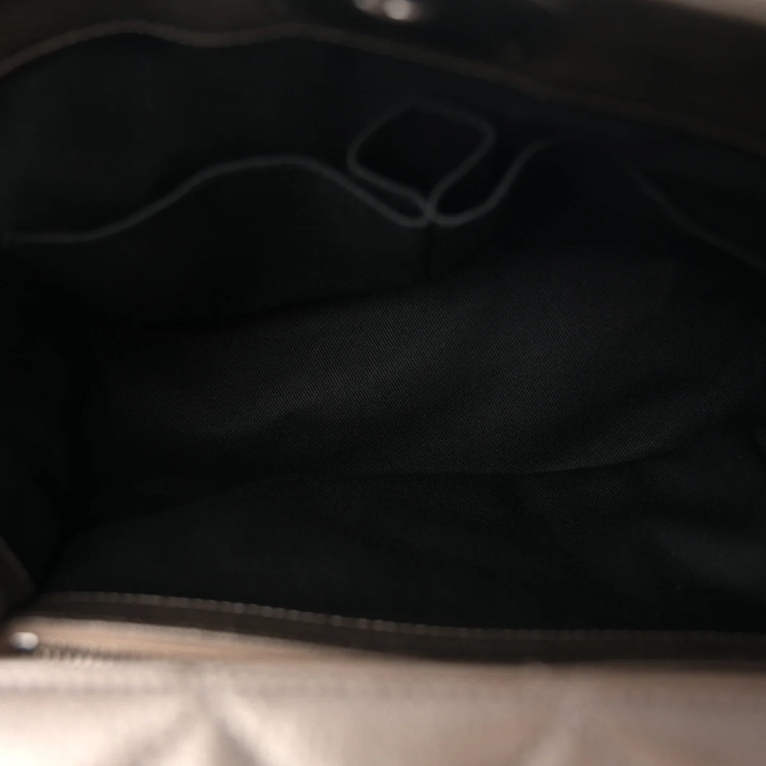 Metallic Goatskin Quilted Large City Rock Shopping Bag Silver