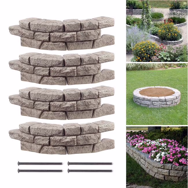 RTS Home Accents Rock Lock Raised Garden Bed Curved Rock (Pack of 4)