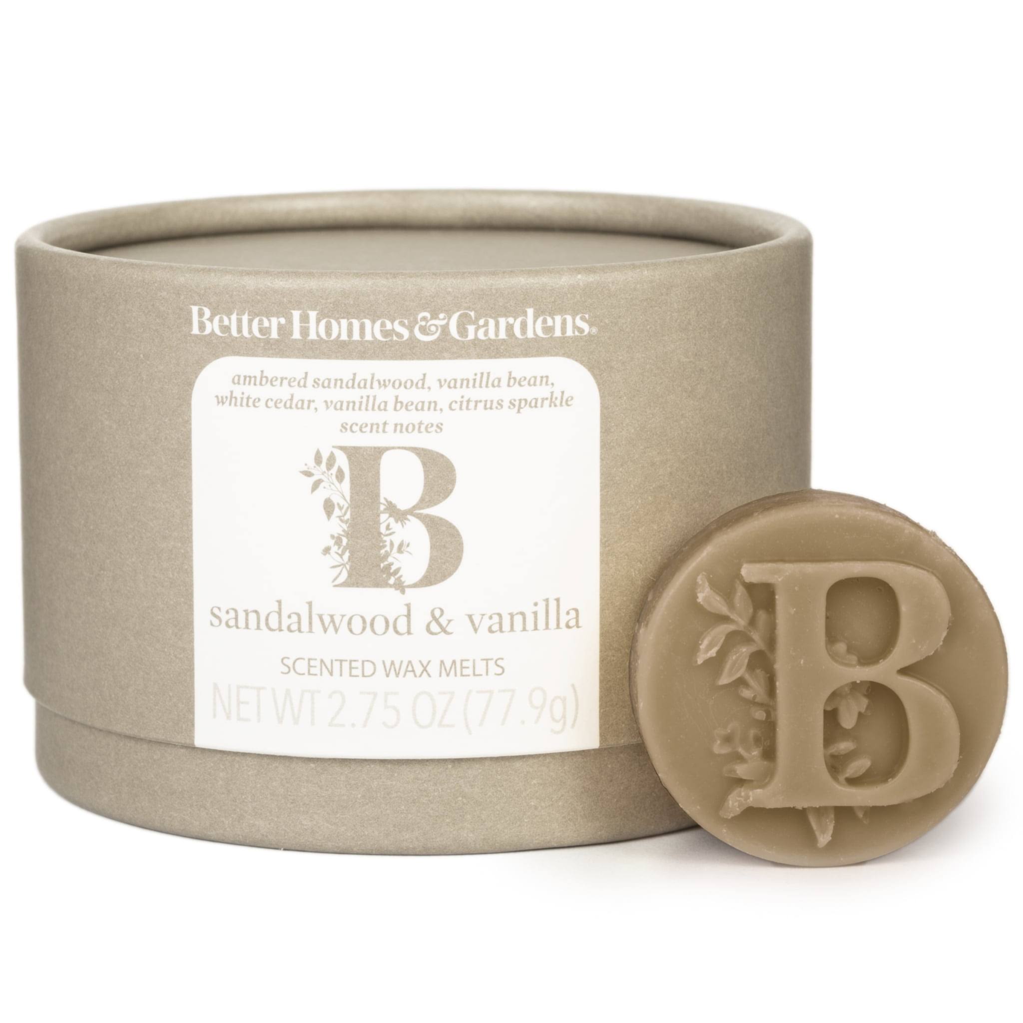 Sandalwood & Vanilla Essential Oil Infused Wax Melts, Better Homes & Gardens, 2.75 oz (1-Pack)
