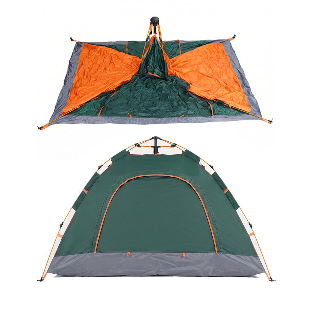Outdoor Automatic Instant Pop Camping Tent for 2-4 Person 1-Min Setup Waterproof Polyester Four-Season Lightweight UV Protection