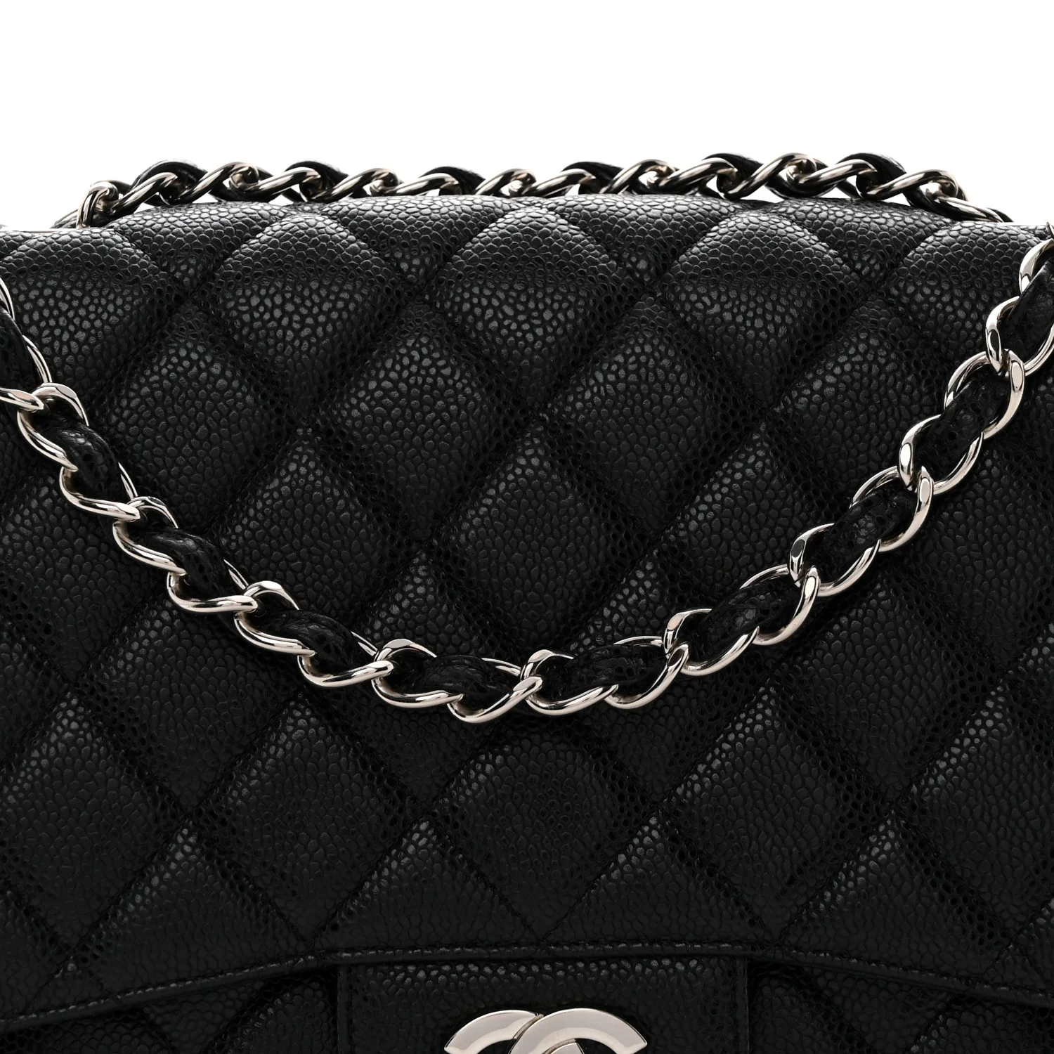 Caviar Quilted Jumbo Single Flap Black