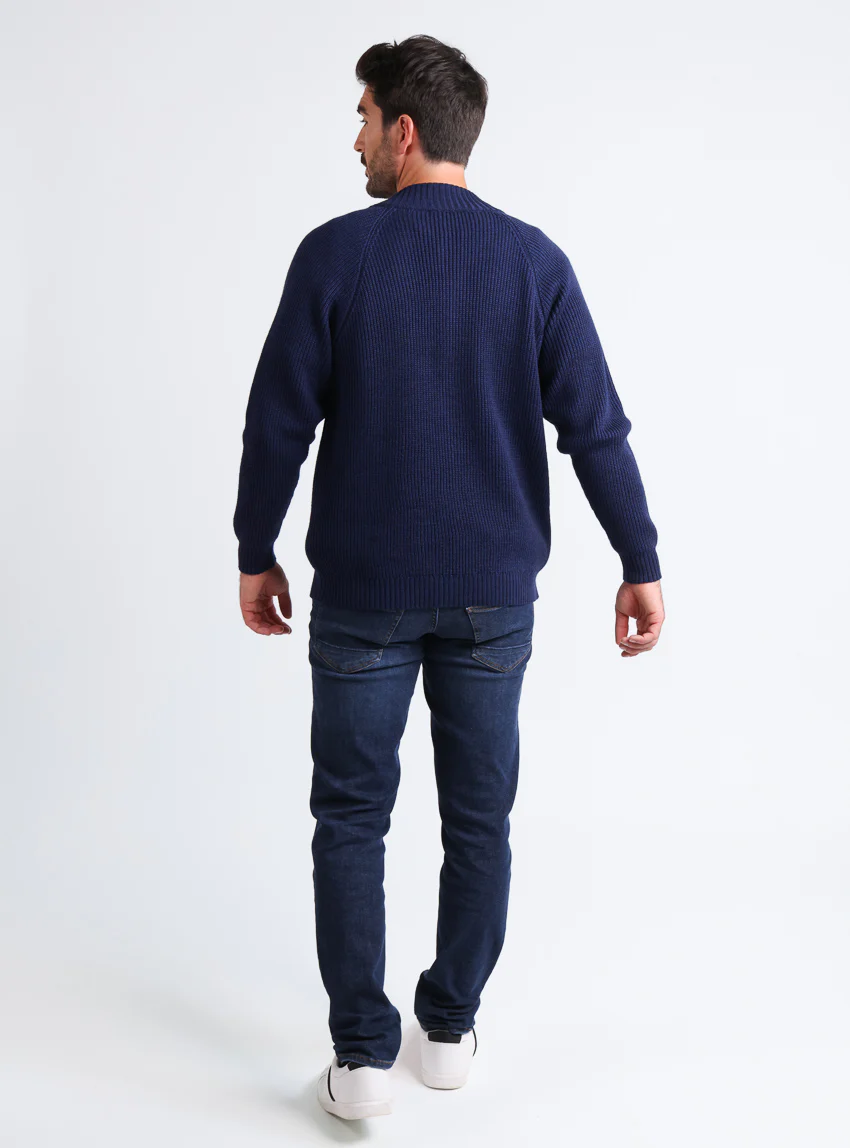 Gilet homme laine merinos Bleu Amiral