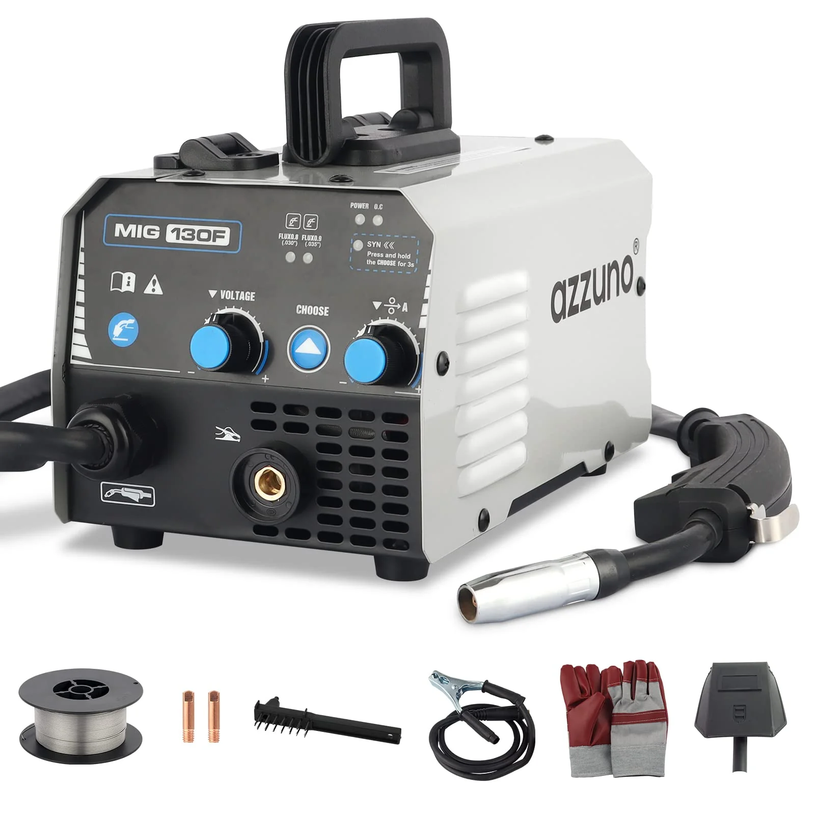AZZUNO MIG Welder. Flux Core Welder Machine 110V 130Amp
