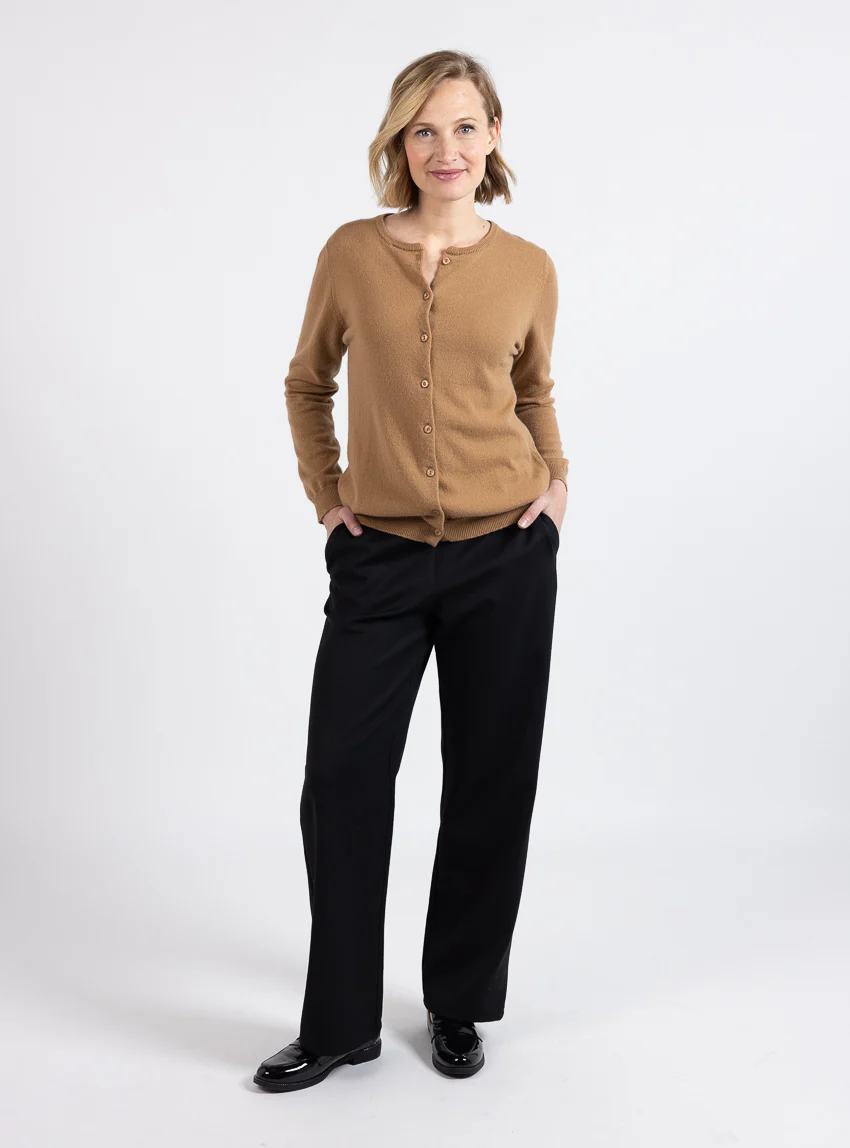 Cardigan femme en cachemire beige cuivre