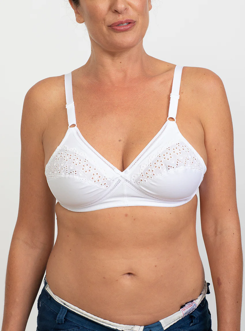 Soutien-gorge sans armatures en coton blanc