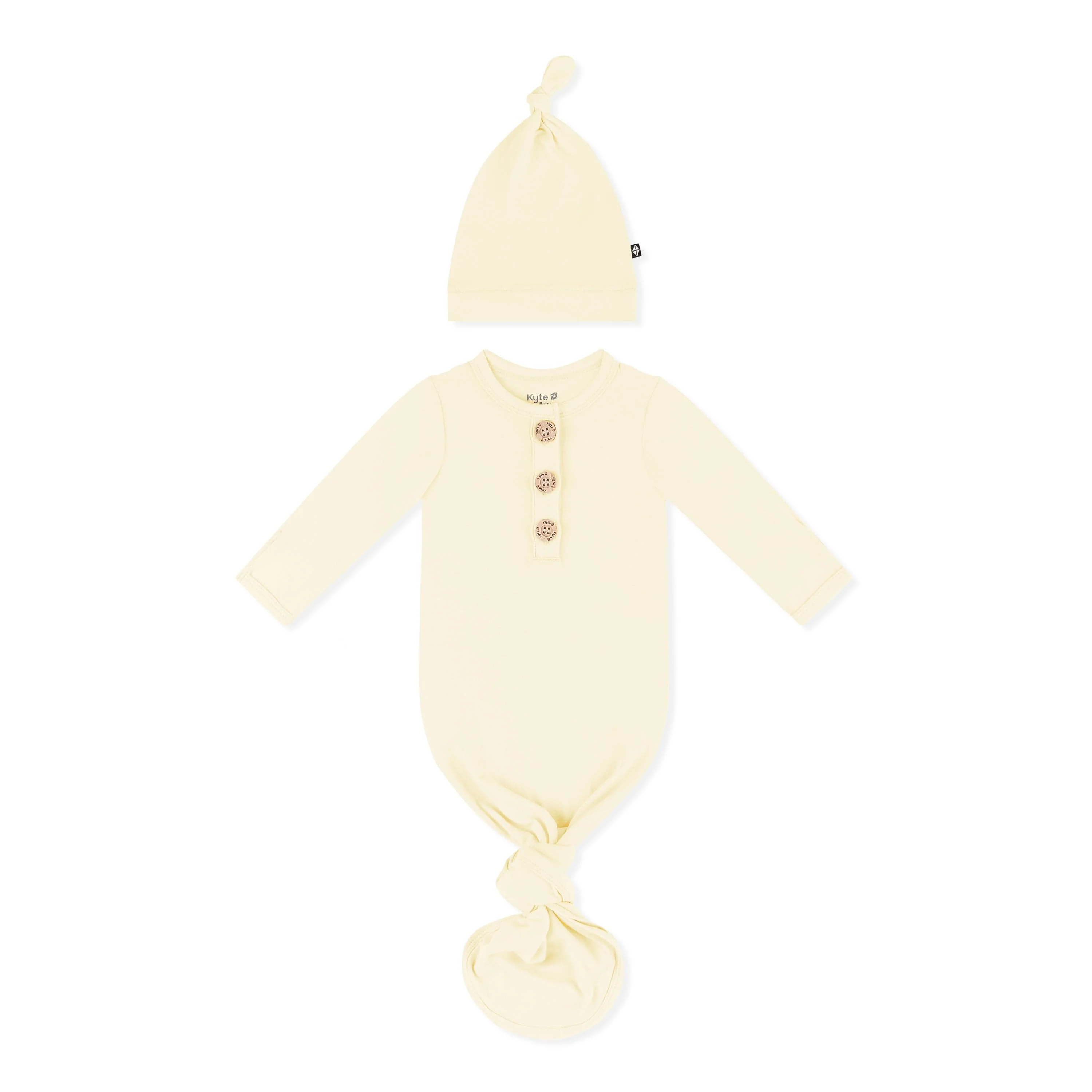 Knotted Day Gown with Hat Set in Chamomile