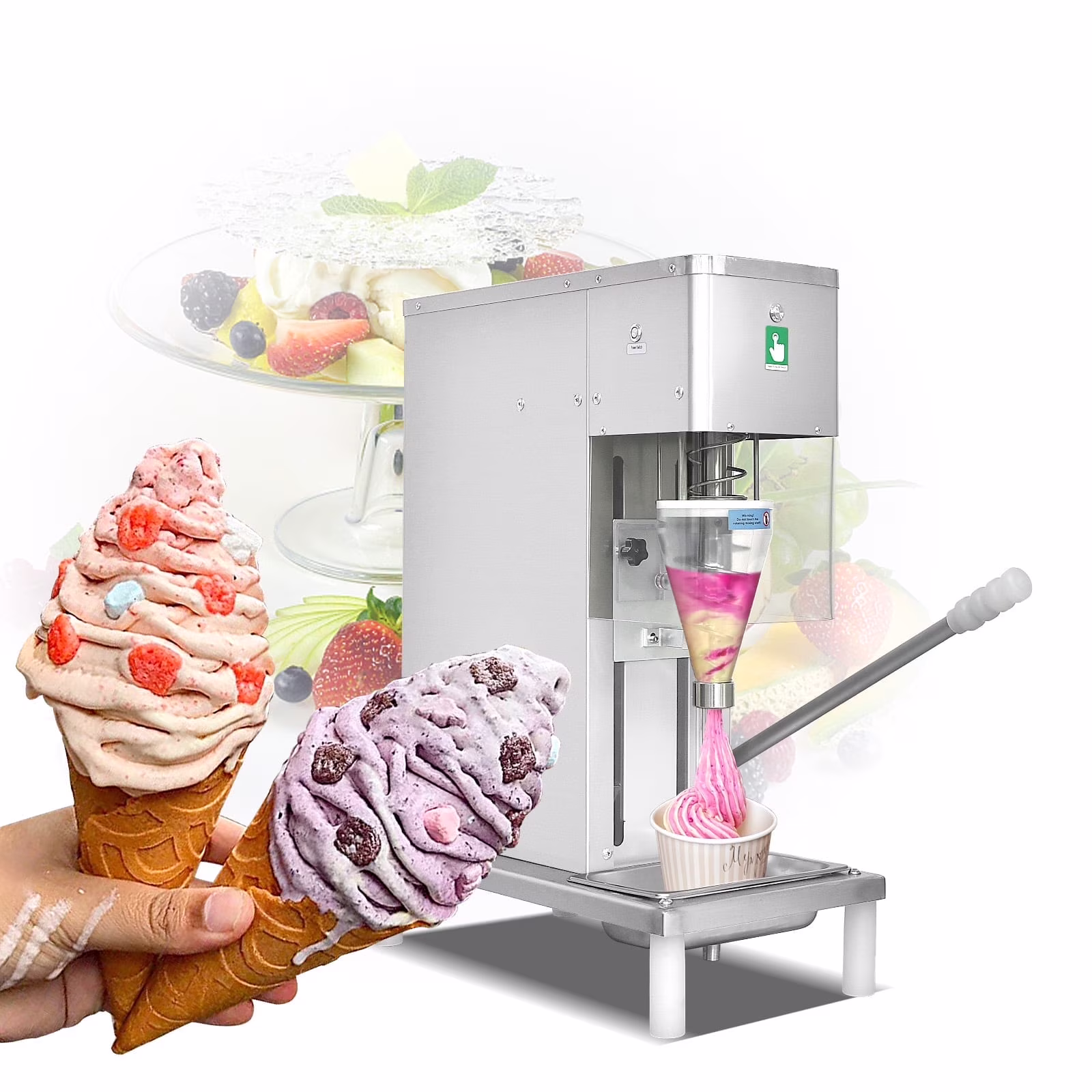 Commercial Frozen Yogurt Gelato Ice Cream Blending Machine,Swirl Ice Cream Machine