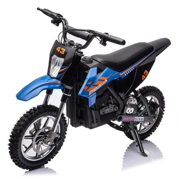 36V Kids Electric Dirt Bike, 36V, 350W, 15.5MPH, LED, 175LBS Max - Blue