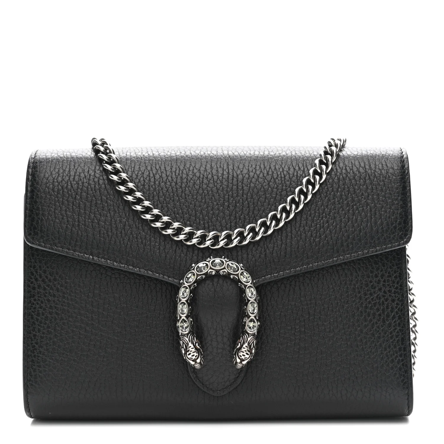 Calfskin Mini Dionysus Chain Wallet Black