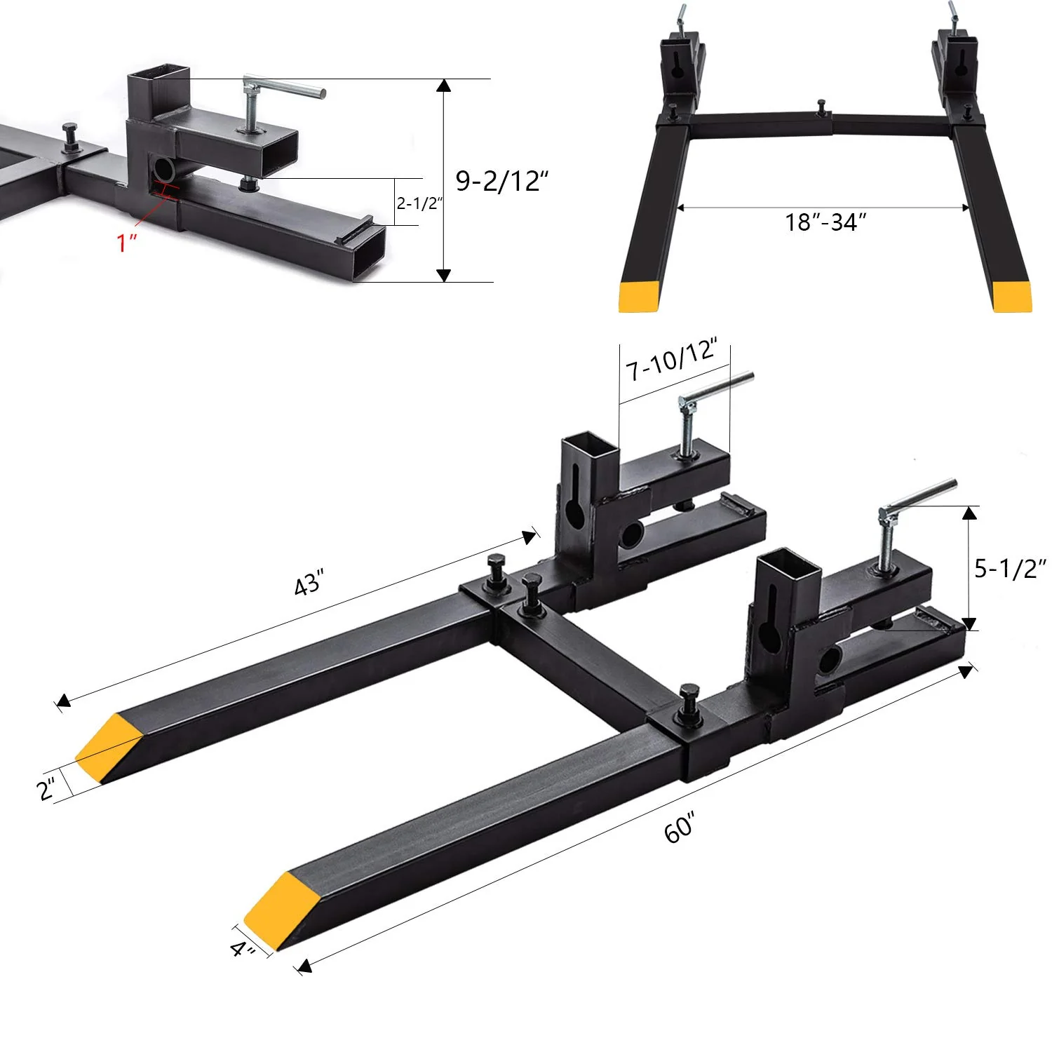 Atatod Heavy Duty Clamp on Pallet Forks