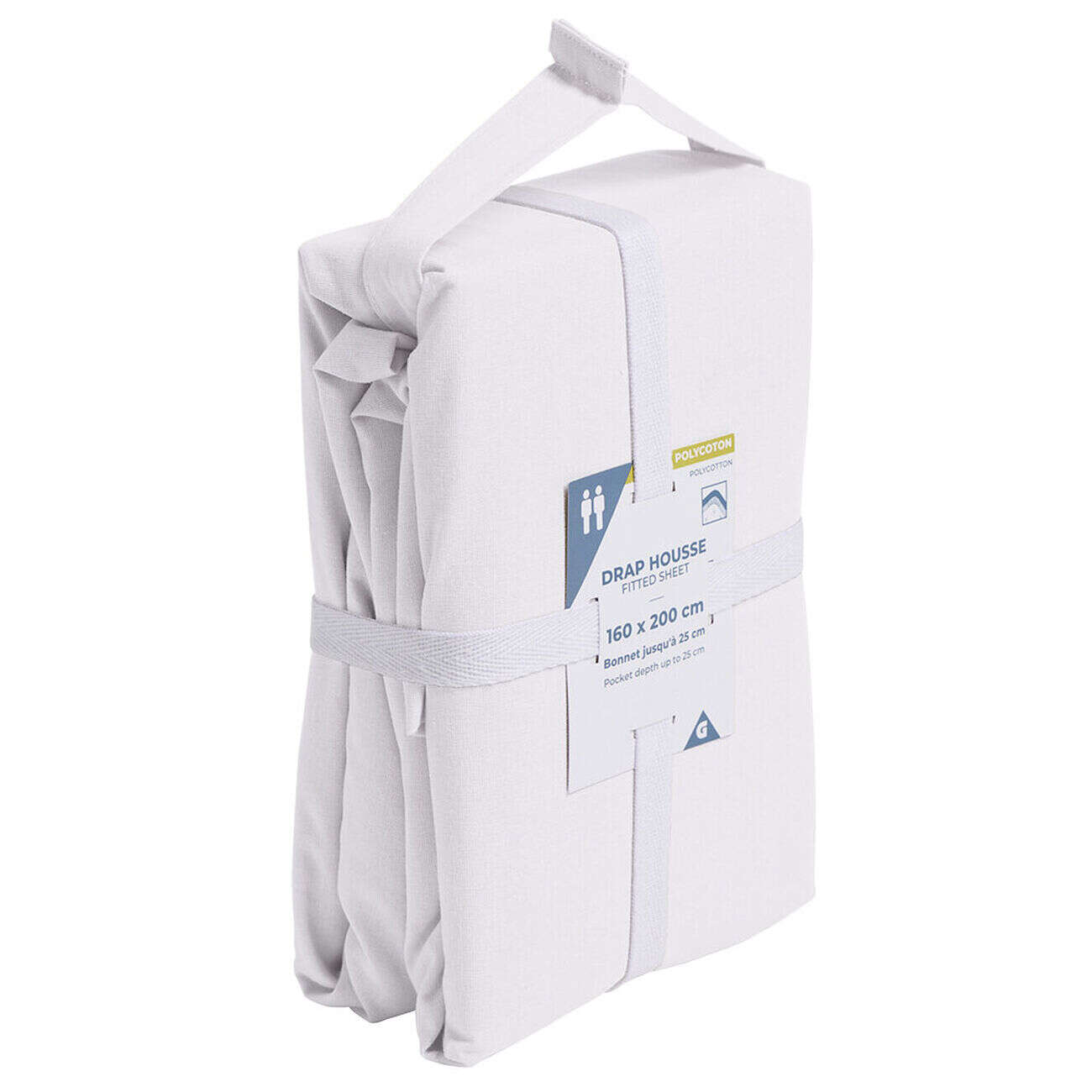 Drap housse 160x200cm polycoton blanc