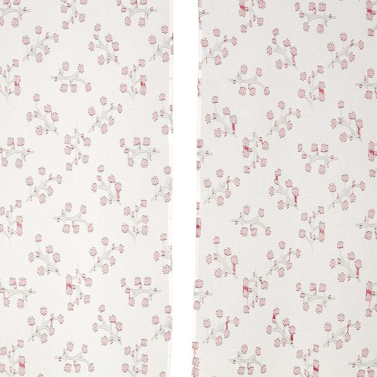 Vitrage blanc à fleurs L120X60 cm x2