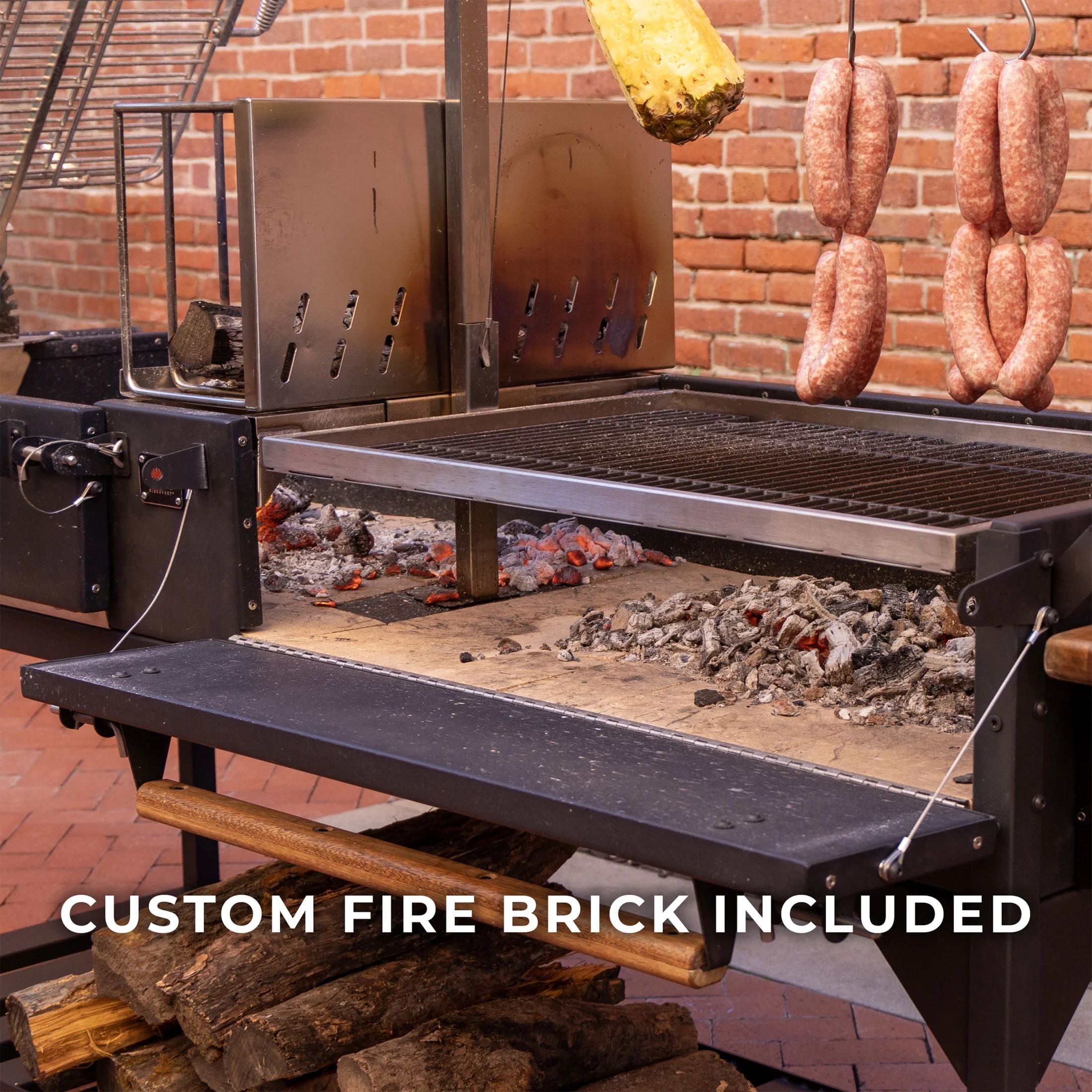 Backyard Discovery Argentine Santa Maria XL Wood Fire & Charcoal Steel Grill, Asado Clamp
