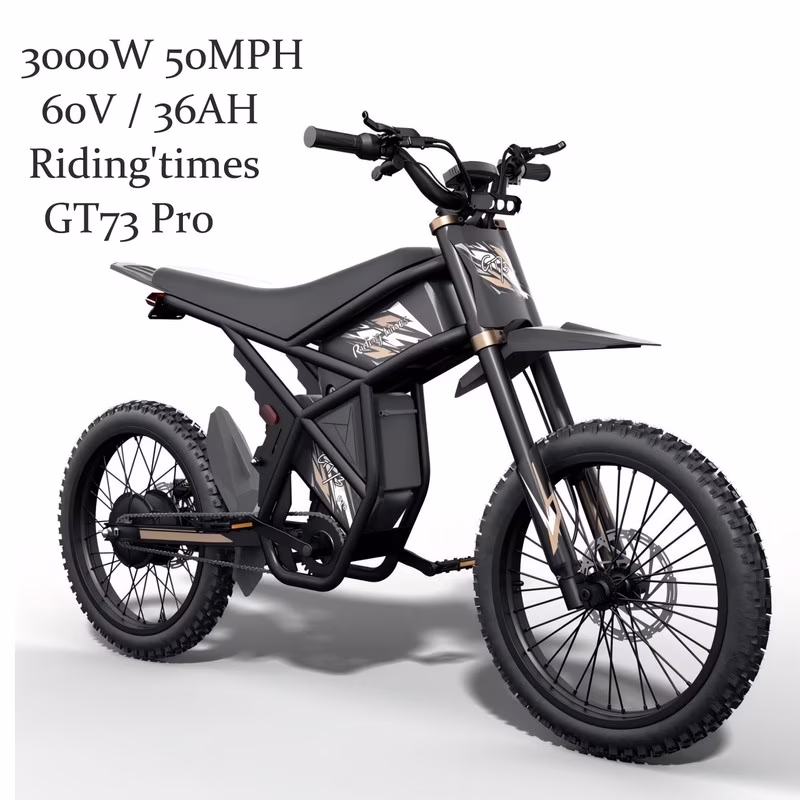GT73 PRO 338 NM Electric Dirt Bike for Adults,3000W(Peak)Dual Motor 50Mph Max Speed,60V 50MPH 36.4AH Dual Battery Ebike,85 Miles Range, 25" Motorcycle Tires, All-Terrain for Mountain, Snow, UL2849(50Mph)