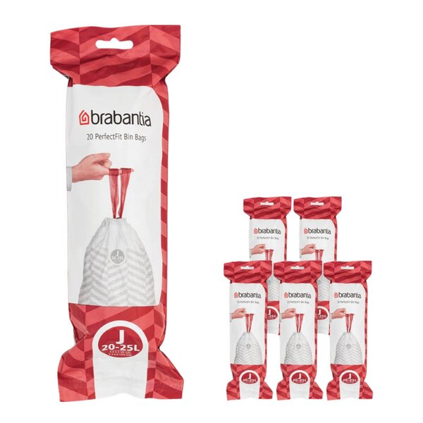 PerfectFit avfallsposer 20–25L 120-pack kode J hvit