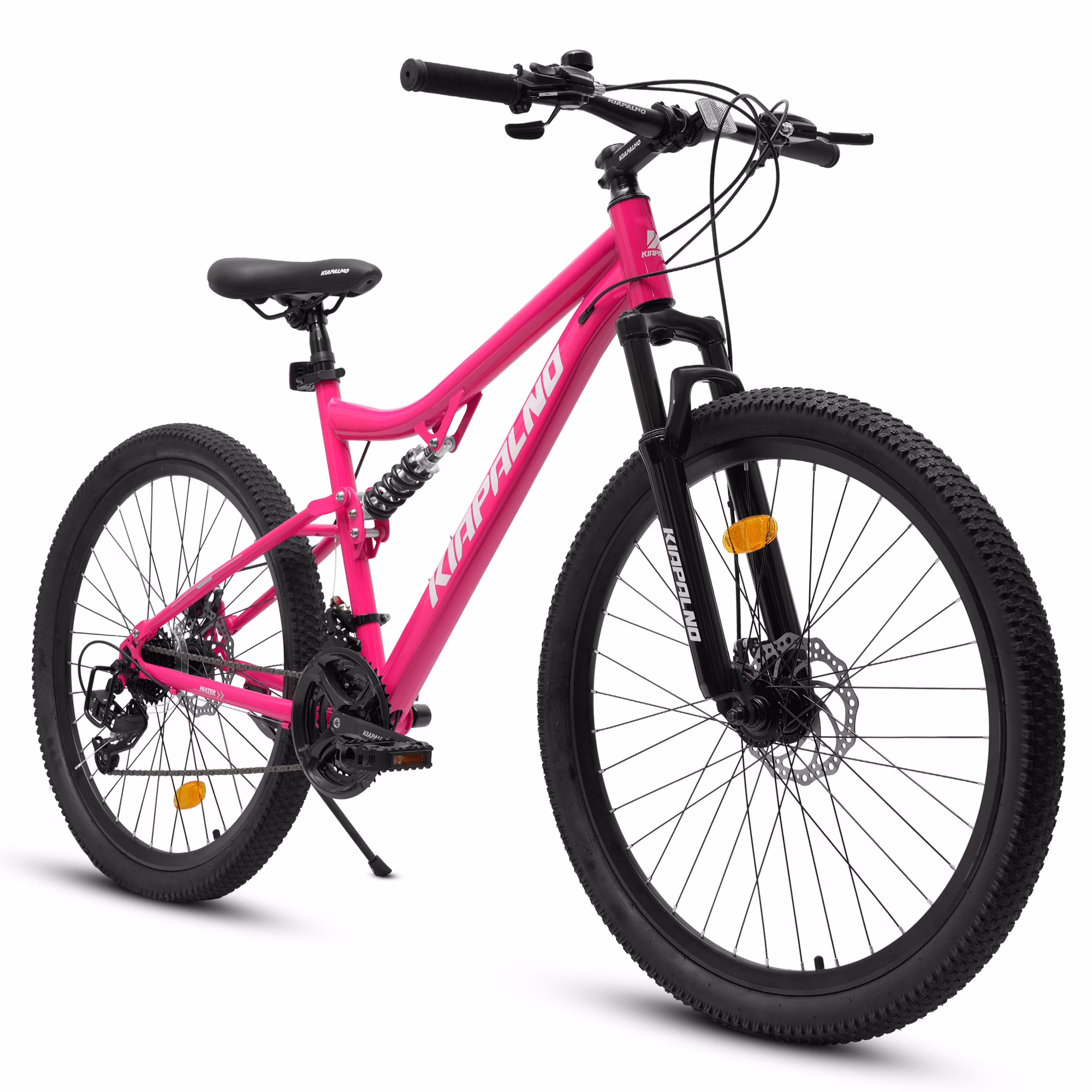 26 Inch Mountain Bike Dual Full Suspension, Shimano 21-Speed Mountain Bicycle with Dual Disc Brakes and Carbon Steel Frame, Trail Beach Snow Commuter City Bike for Adult Men Women, Black