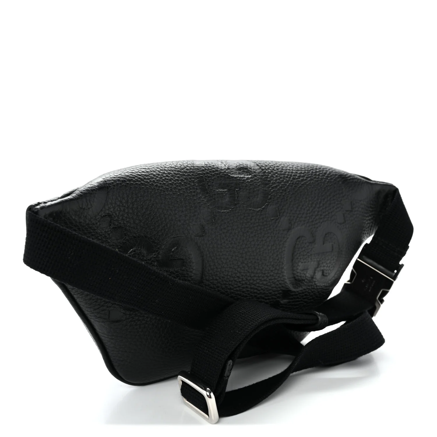 Piuma Calfskin Jumbo GG Embossed Small Belt Bag Black