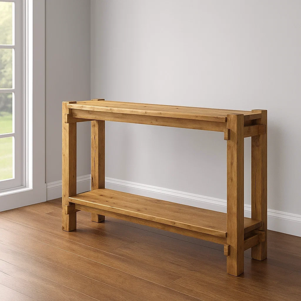 Konsolbord til entr, brunt, tr, egnet til entre, 160x30x83cm