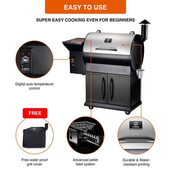 694 sq. in. Pellet Grill and Smoker. Stainless Steel