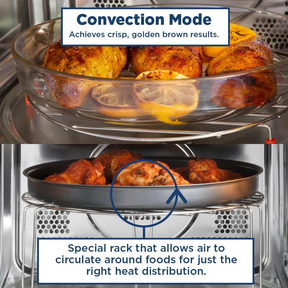 GE 3 - in - 1 Microwave Oven, 1, 050 Watts Air Fryer, Broiler & Convection 1.0 Cu. Ft
