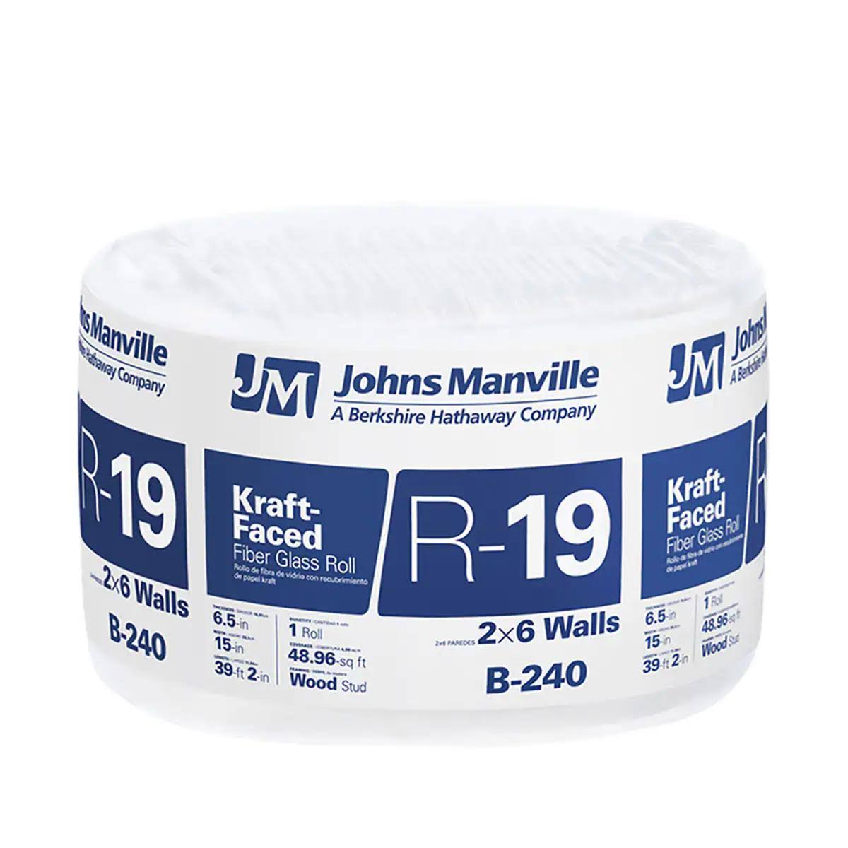 Johns Manville R19 Kraft-Faced Fiberglass Insulation-Instock
