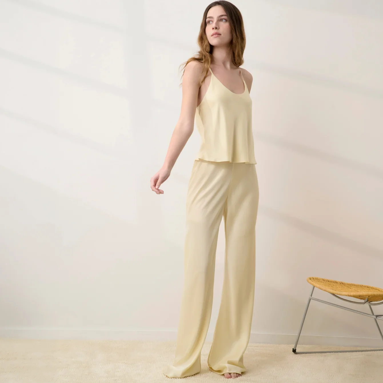 Washable Silk Bias Cami Pant Set